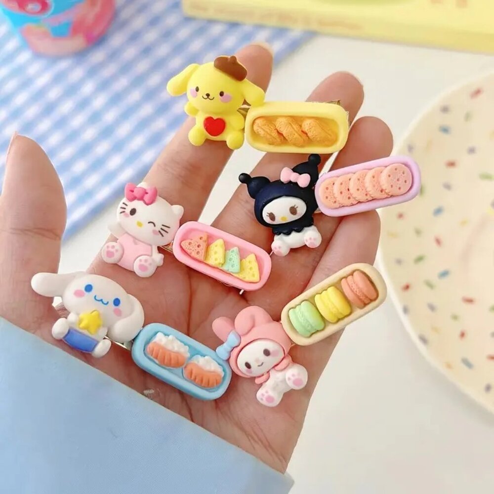 Hello Kitty Friends NEW 5 Barrette SET Kuromi Melody Cinnamaroll Purin Inspired